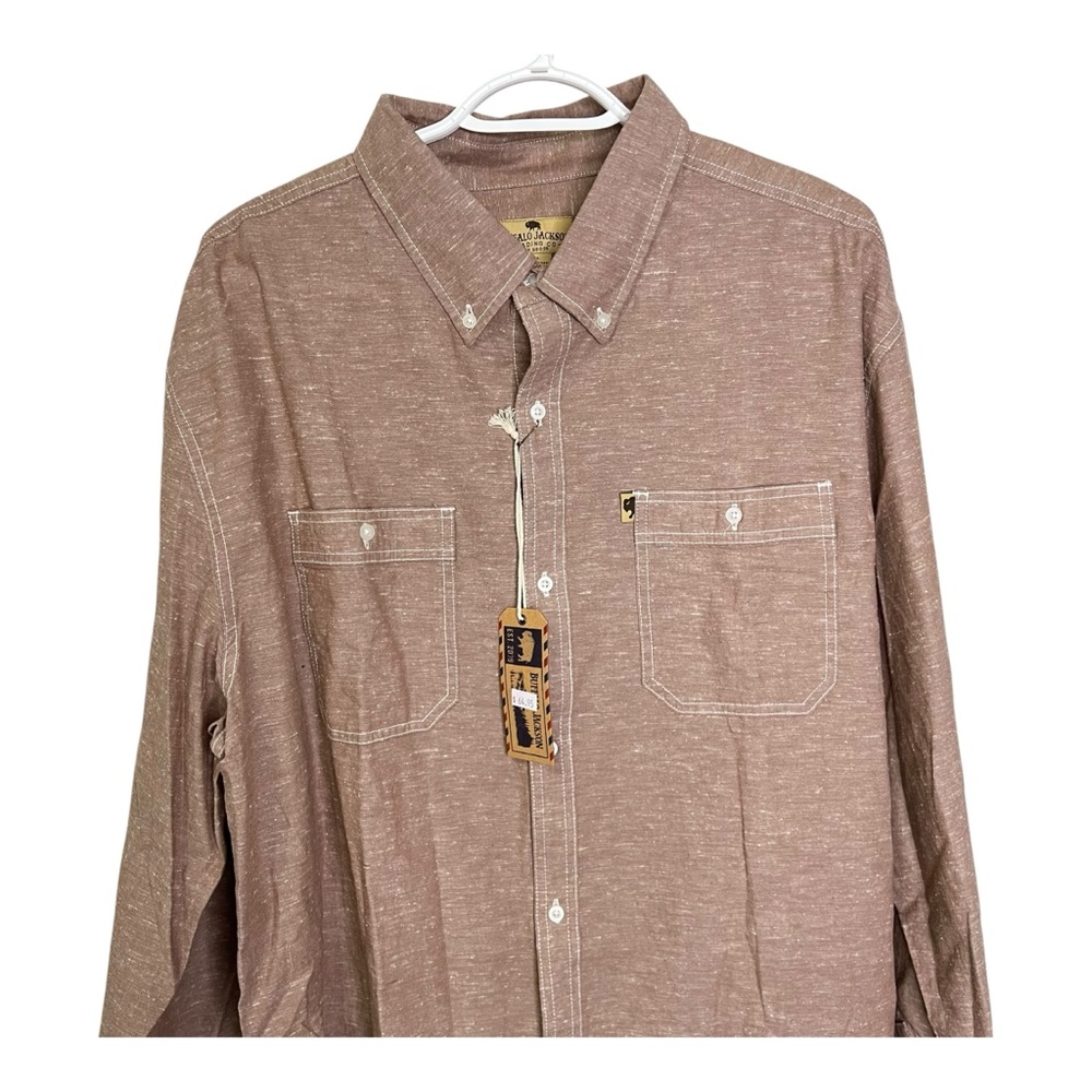 Buffalo Jackson Brown Cotton Canvas Outdoor Workwear Shirt NWT size XXL